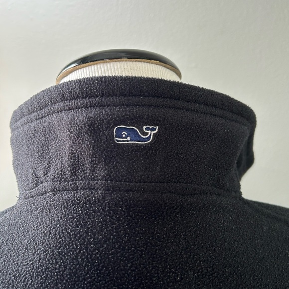 Vine, yard vines, whale women’s fleece pullover size L  half front zip up black - Picture 8 of 15